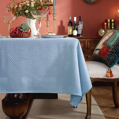 Homxi Kleine Tischdecke Rechteckig 135 W x 240 L cm,Tischdecke für Garten Blau Einfarbig Leinen Baumwolle Tischdecke Balkon Homxi Kleine Tischdecke Rechteckig 135 W x 240 L cm,Tischdecke für Garten Blau Einfarbig Leinen Baumwolle Tischdecke Balkon von Homxi