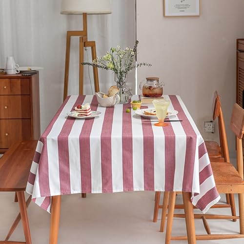 Homxi Outdoor Tischdecke Klein Rechteckig 135 W x 240 L cm,Tischdecke Ostern Rosa Streifen Polyester Tischdecke für Gartentisch Homxi Outdoor Tischdecke Klein Rechteckig 135 W x 240 L cm,Tischdecke Ostern Rosa Streifen Polyester Tischdecke für Gartentisch von Homxi