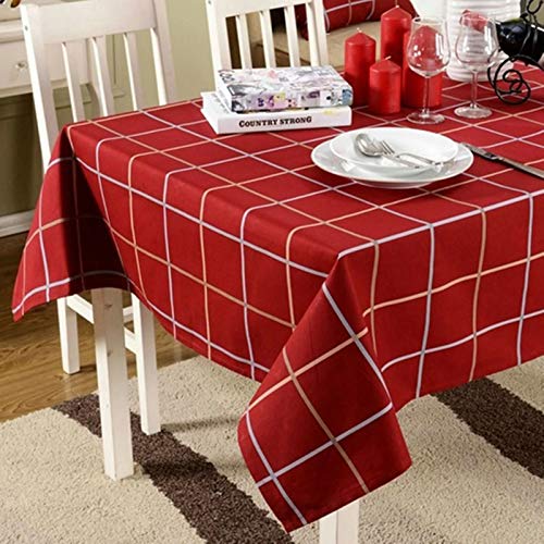 Homxi Outdoor Tischdecke Rechteckige 120 W x 160 L cm,Tischtuch Stehtisch Rot Kariertmuster Baumwolle Tischdecke für Draußen Homxi Outdoor Tischdecke Rechteckige 120 W x 160 L cm,Tischtuch Stehtisch Rot Kariertmuster Baumwolle Tischdecke für Draußen von Homxi