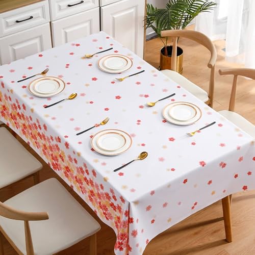 Homxi Tischdecke Rechteckig für Balkontisch,140 W x 180 L cm,Tischdeckeer Tisch PVC Blumen Muster Rot Gelb Tischdeko Homxi Tischdecke Rechteckig für Balkontisch,140 W x 180 L cm,Tischdeckeer Tisch PVC Blumen Muster Rot Gelb Tischdeko von Homxi