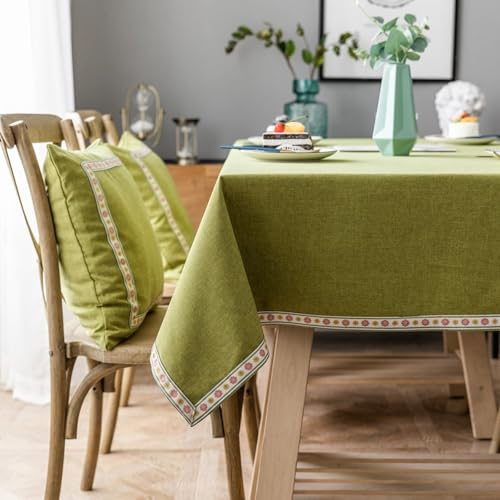 Homxi Tischdeko Rechteckig 130 W x 180 L cm,Tischdecke für Aussen Grün Einfarbig mit Gestickte Bordüre Baumwolle Leinen Tischdecke Couchtisch Homxi Tischdeko Rechteckig 130 W x 180 L cm,Tischdecke für Aussen Grün Einfarbig mit Gestickte Bordüre Baumwolle Leinen Tischdecke Couchtisch von Homxi
