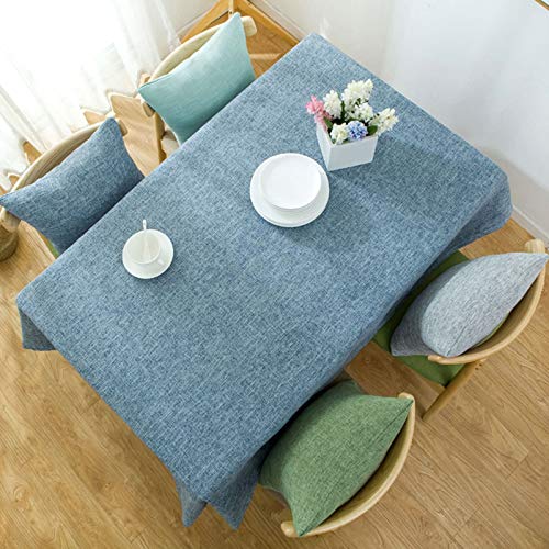 Homxi Tischtuch Rechteckige Klein 120 W x 160 L cm,Tischdecke für Draussen Blau Einfarbig Baumwolle Tischtuch Stehtisch Homxi Tischtuch Rechteckige Klein 120 W x 160 L cm,Tischdecke für Draussen Blau Einfarbig Baumwolle Tischtuch Stehtisch von Homxi