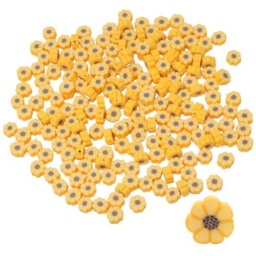 Honbay Mini-Sonnenblumen-Perlen, lose Perlen, Halloween, Gänseblümchen, Abstandshalter, flache Polymer-Ton-Perlen für Armbänder, Halsketten, Ohrringe, Schmuckherstellung, Bastelprojekte, 200 Stück von Honbay