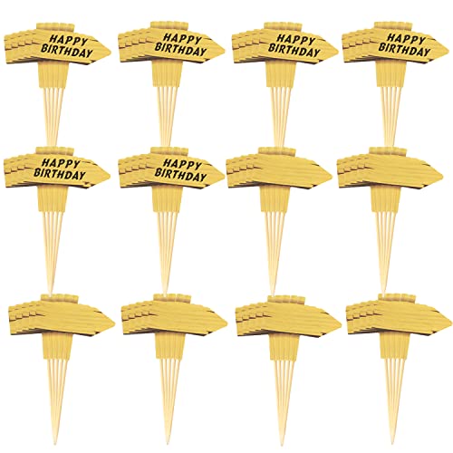 Honbay 60 Stück Geburtstagsschild Cupcake Topper Papier Straßenschild Kuchendekorationen Führungspfosten Wegweiser Cupcake Picks für Radfahren Sport Mottoparty von Honbay