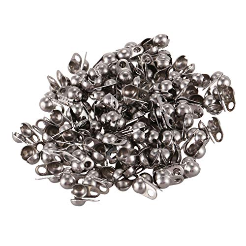 HondoKet 100 StüCke Silber Ton Kalotten Ende Crimps Perlen Tipps 8X4Mm (Fit 3Mm Kugelkette) von HondoKet