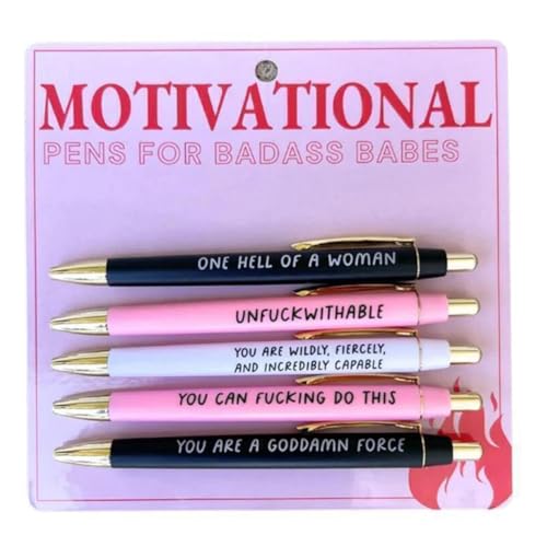 HondoKet 5-teiliges Motivations-Stift-Set, wie abgebildet, Bürogeschenke, lustige tägliche Kugelschreiber von HondoKet