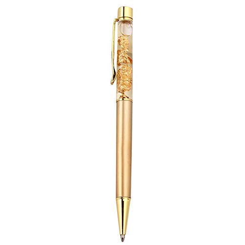 HondoKet Kugelschreiber Gold Metall mit Glitzer Gold mit Flakes Clip für Terminplaner,Terminkalender,Bücher, Notizbücher zum von HondoKet