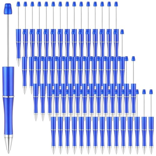 HondoKet Perlenstifte, 60 Stück, niedlich, cool, DIY-Stifte, schwarze Tinte, Kugelschreiber, Kunststoff, für Kinder, Studenten, Lehrer, Blau von HondoKet