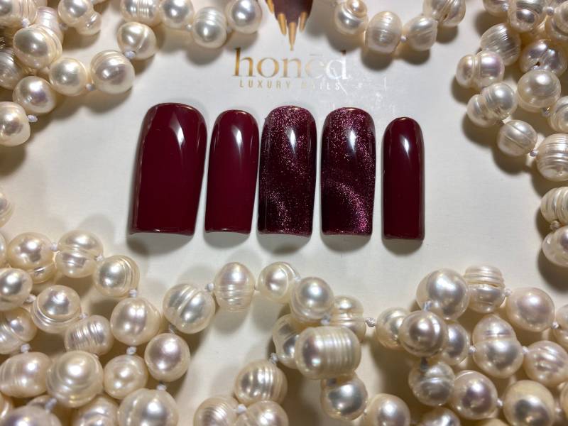 Press On Nails | 10Er Set "Wine & Dine" Gelnägeln. Hochwertige Nägel. Wiederverwendbare. Langlebig von HonedLuxuryNails