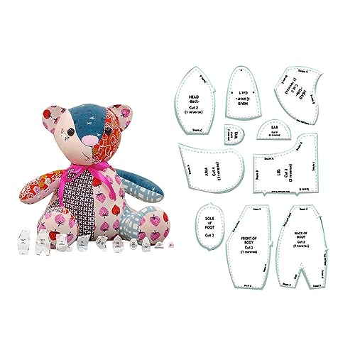 Hongjingda Bear Template Ruler Set, 10 Stück Bear Vorlage Lineal Set, Quiltlineale Und Schablonen Für Bären Plüsch, Kuschelkissen Nähmuster Für Anfänger (38CM) von Hongjingda