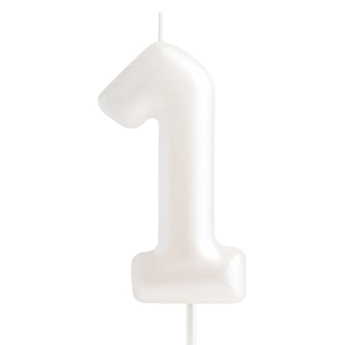 Hongplus Macaron Kerze Nummer 1, Geburtstagskerze – Weiß Happy First Birthday Cake Toppers für Mädchen Pastell Süße Geburtstag Party Dekorationen Hongplus Macaron Kerze Nummer 1, Geburtstagskerze – Weiß Happy First Birthday Cake Toppers für Mädchen Pastell Süße Geburtstag Party Dekorationen von Hongplus