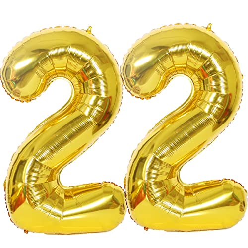 Helium Luftballons 22 gold Geburtstagsdeko 40" 22 Geburtstag Party Deko Supplies,ballon 22 geburtstag,22 luftballon gold,folienballon 22 geburtstag mann frau ballon 22 geburtstag deko gold(22) von Hongyantech