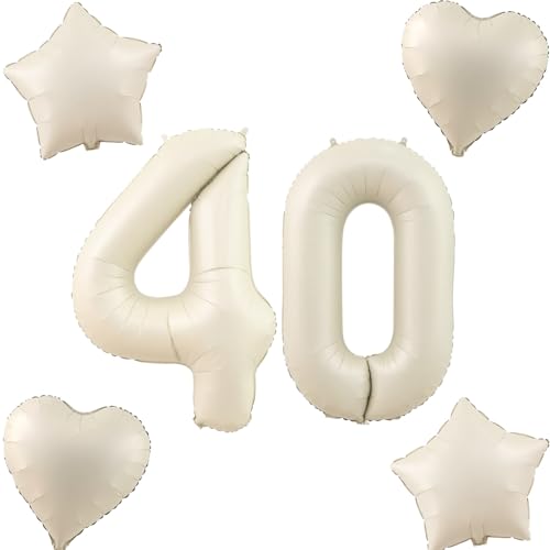 Beige Luftballons Zahl 40+4 pcs herz/stern Folienballon Zahl 40 .Geburtstag frau mädchen,40" Riesenzahl Ballons 40 .geburtstagsdeko mann,Zahlenballon 40, Helium Ballons 40 Zahlen Luftballon Beige Luftballons Zahl 40+4 pcs herz/stern Folienballon Zahl 40 .Geburtstag frau mädchen,40" Riesenzahl Ballons 40 .geburtstagsdeko mann,Zahlenballon 40, Helium Ballons 40 Zahlen Luftballon von Hongyantech