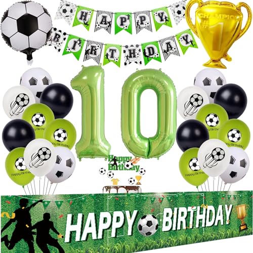 Fußball 10 Geburtstag Deko Fussball Luftballon 10. Geburtstag Grün Geburtstagsdeko Jungen 10 Jahre Fussball Ballon 10 Geburtstag Fussball Hintergrund 10 Jahre Junge Fußball 10. Fussball Party Deko von Hongyantech