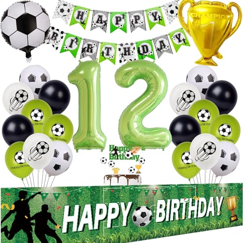 Fußball 12 Geburtstag Deko Fussball Luftballon 12. Geburtstag Grün Geburtstagsdeko Jungen 12 Jahre Fussball Ballon 12 Geburtstag Fussball Hintergrund 12 Jahre Junge Fußball 12. Fussball Party Deko von Hongyantech