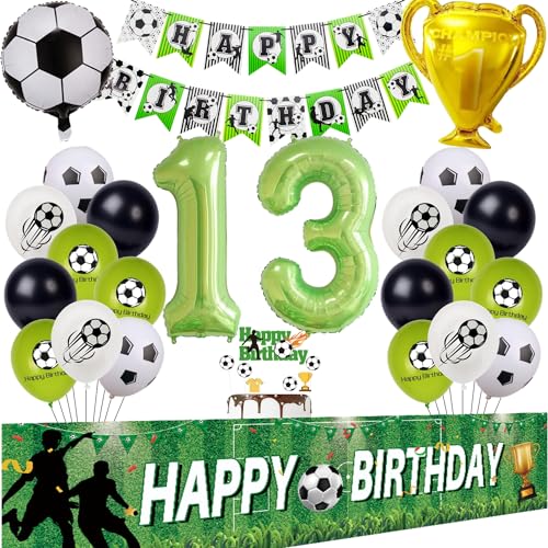 Fußball 13 Geburtstag Deko Fussball Luftballon 13. Geburtstag Grün Geburtstagsdeko Jungen 13 Jahre Fussball Ballon 13 Geburtstag Fussball Hintergrund 13 Jahre Junge Fußball 13. Fussball Party Deko von Hongyantech