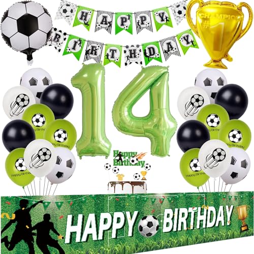 Fußball 14 Geburtstag Deko Fussball Luftballon 14. Geburtstag Grün Geburtstagsdeko Jungen 14 Jahre Fussball Ballon 14 Geburtstag Fussball Hintergrund 14 Jahre Junge Fußball 14. Fussball Party Deko von Hongyantech