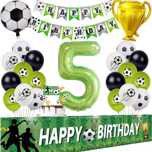 Fußball 5 Geburtstag Deko Fussball Luftballon 5. Geburtstag Grün Geburtstagsdeko Jungen 5 Jahre Fussball Ballon 5 Geburtstag Fussball Hintergrund 5 Jahre Junge Fußball 5. Fussball Party Deko von Hongyantech