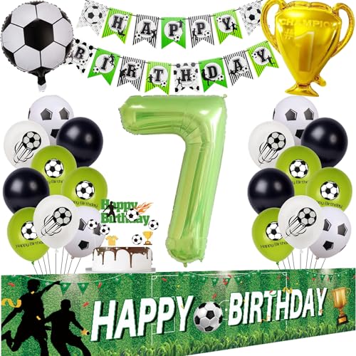 Fußball 7 Geburtstag Deko Fussball Luftballon 7. Geburtstag Grün Geburtstagsdeko Jungen 7 Jahre Fussball Ballon 7 Geburtstag Fussball Hintergrund 7 Jahre Junge Fußball 7. Fussball Party Deko von Hongyantech