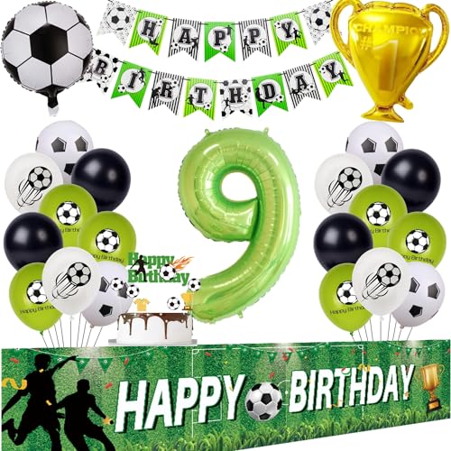 Fußball 9 Geburtstag Deko Fussball Luftballon 9. Geburtstag Grün Geburtstagsdeko Jungen 9 Jahre Fussball Ballon 9 Geburtstag Fussball Hintergrund 9 Jahre Junge Fußball 9. Fussball Party Deko von Hongyantech