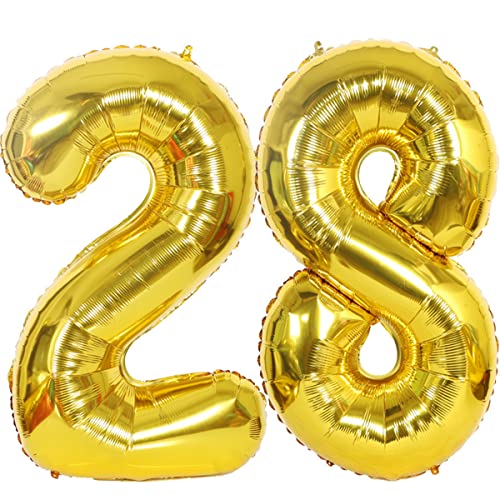 Helium Luftballons 28 gold Geburtstagsdeko 40" 28 Geburtstag Party Deko Supplies,ballon 28 geburtstag,28 luftballon gold,folienballon 28 geburtstag mann frau ballon 28 geburtstag deko gold(28) von Hongyantech