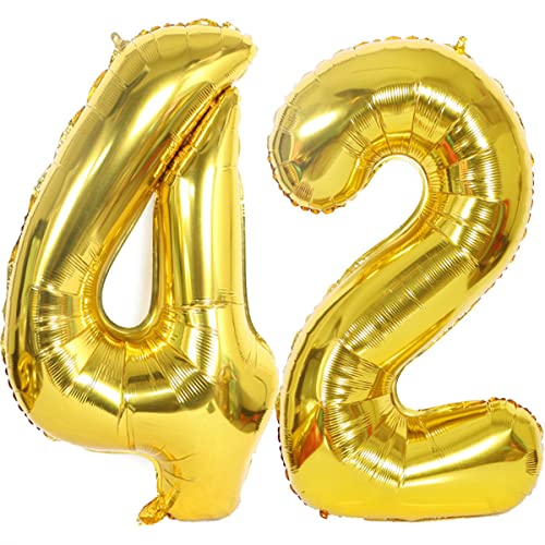 Helium Luftballons 42 gold Geburtstagsdeko 40" 42 Geburtstag Party Deko Supplies,ballon 42 geburtstag,42 luftballon gold,folienballon 42 geburtstag mann frau ballon 42 geburtstag deko gold(42) von Hongyantech