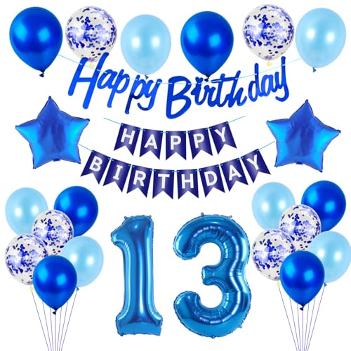 Luftballons 13 .Geburtstag Deko Junge blau Folien ballon 13 Geburtstag Deko Junge geburtstagsdeko 13 jahre geburtstag dekoration Junge, deko 13. Geburtstag Junge deko girlande 13 Geburtstag banner von Hongyantech