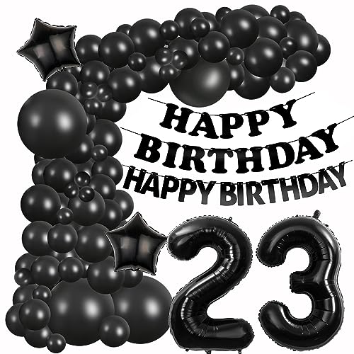 Luftballons Girlande 23 Geburtstag Deko Schwarz Luftballons deko 23. Geburtstag Frauen Mann 23 Jahre Geburtstagdeko Schwarz Black Happy 23 Birthday Girlande Ballons 23. Geburtstag Deko Männer Frau von Hongyantech