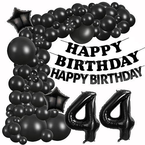 Luftballons Girlande 44 Geburtstag Deko Schwarz Luftballons deko 44. Geburtstag Frauen Mann 44 Jahre Geburtstagdeko Schwarz Black Happy 44 Birthday Girlande Ballons 44. Geburtstag Deko Männer Frau von Hongyantech