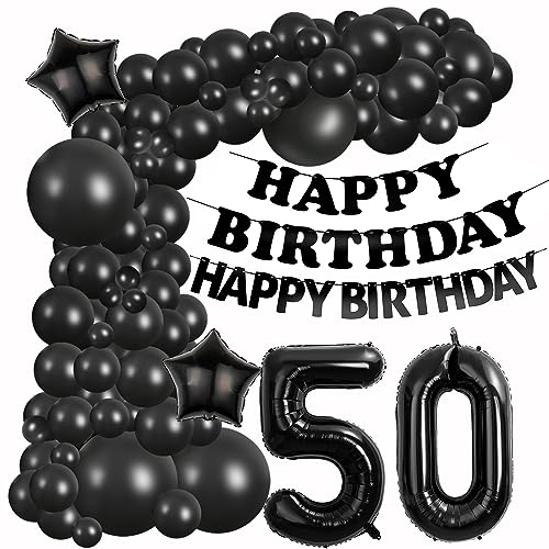 Luftballons Girlande 50 Geburtstag Deko Schwarz Luftballons deko 50. Geburtstag Frauen Mann 50 Jahre Geburtstagdeko Schwarz Black Happy 50 Birthday Girlande Ballons 50. Geburtstag Deko Männer Frau von Hongyantech