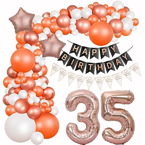 luftballons 35. Geburtstag Deko Frau Rose Gold Weiß deko 35. Geburtstag Frauen Geburtstagdeko 35 Jahre Luftballon Girlande 35. Geburtstag Frauen Ballon Girlande Roségold 35 Geburtstag Frau deko von Hongyantech