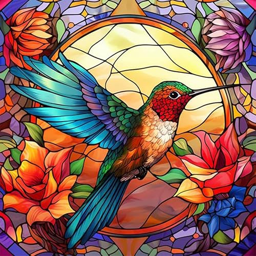 Hongyrjy Kolibri Diamond Painting Erwachsene-Diamant Painting Bilder Kolibri,5D Diamend Painting Kolibri Bilder als für Geschenk Zuhause Wanddekoration 14x14inch von Hongyrjy