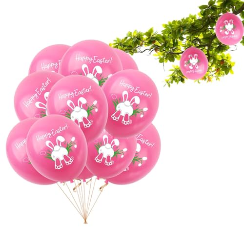 Honhoha Fröhliche Ostern-Luftballons, Ostern-Party-Latex-Luftballons-Dekorationen Osterballons Eier Hase Küken Ballon 100 Stück - Latex-Partyballons mit Hallo-Frühling-Ostern-Motiv, Frohe von Honhoha