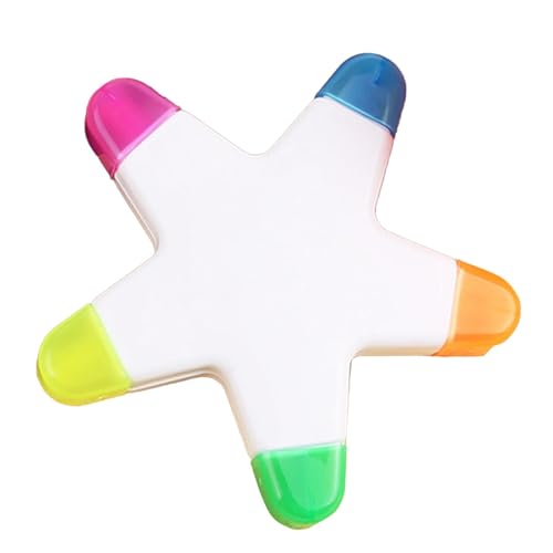 Honhoha Stern-Textmarker, Multi-Textmarker - Sternförmige fluoreszierende Marker | Lebendige Buchmarker, kreative Aquarellstifte für Kinder, Mädchen und Erwachsene von Honhoha