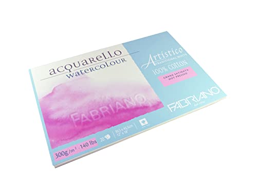 Honsell 30003045 - Fabriano Artistico Acquarello Watercolour, hochwertiger Künstler - Aquarellkarton, naturweiß, Satiniert hot pressed, ca. 30,5 x 45,5 cm, 20 Blatt 300 g/m² von Honsell