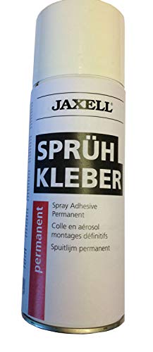 Honsell 47504 - Jaxell Sprühkleber permanent, 400 ml, für dauerhafte Verbindungen, farblos und UV-beständig, styroporverträglich, für Papier, Karton, Holz, Metall, Textilien und Filz von Honsell