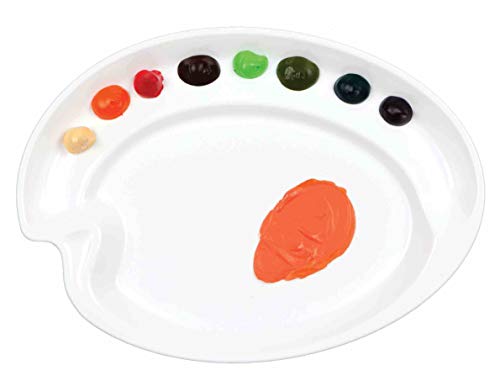 Honsell 52225 - Mijello Kunststoffpalette Peel-Off in Ellipsenform S, ca. 31 x 36,5 cm, Mischpalette mit Spezialbeschichtung, getrocknete Acryl- und Öl-Farbe kann einfach abgezogen werden von Honsell