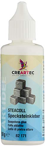 Creartec - Steacoll Specksteinkleber, 50 ml, Spezialkleber für Speckstein, trocknet transparent, Klebestelle unsichtbar, Bunt von Honsell