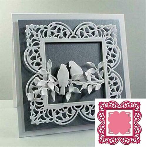 Honsik Stanzschablonen für Karten, quadratischer Rahmen, Metall-Stanzformen, DIY-Stanzschablonen für Scrapbooking, Fotoalbum, Papierbasteln, dekorative Präge, Kartenherstellung von Honsik