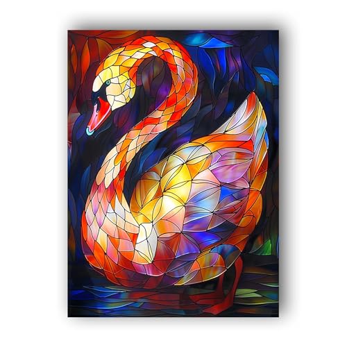 Hoobee 5D DIY Diamond Painting Schwan, Diamond Painting Bilder Tier, Vollbohrer Stickerei Kreuzstich Kunst Handwerk für Zuhause Wanddekoration 30x40cm Schwan76 von Hoobee