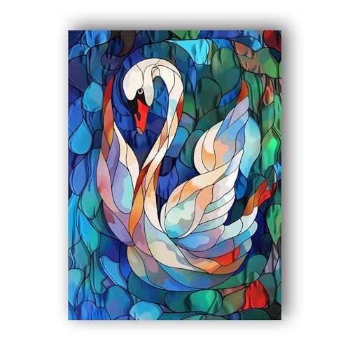 Hoobee 5D DIY Diamond Painting Schwan, Diamond Painting Bilder Tier, Vollbohrer Stickerei Kreuzstich Kunst Handwerk für Zuhause Wanddekoration 40x50cm Schwan87 von Hoobee