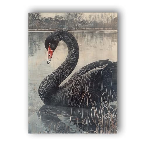 Hoobee 5D DIY Diamond Painting Schwan, Diamond Painting Bilder Tier, Vollbohrer Stickerei Kreuzstich Kunst Handwerk für Zuhause Wanddekoration 40x50cm Schwan998 von Hoobee