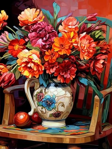 Hoobee 5D Diamond Painting Blume, Diamond Painting Bilder, Diamond Painting Erwachsene, Vollbohrer Stickerei Kreuzstich Kunst Handwerk für Zuhause Wanddekoration (30×40 cm) von Hoobee