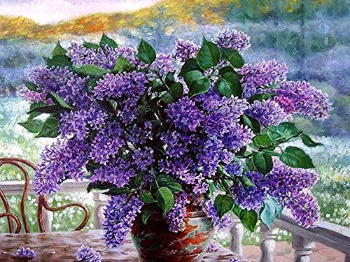 Hoobee 5D Diamond Painting DIY Set Violett, Diamond Painting Bilder Blume, Vollbohrer Stickerei Kreuzstich Kunst Handwerk für Zuhause Wanddekoration (30×40 cm) von Sattie