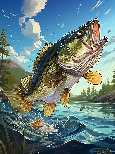 Hoobee 5D Diamond Painting Fisch, Diamond Painting Bilder Tier, Diamond Painting Erwachsene, Vollbohrer Stickerei Kreuzstich Kunst Handwerk für Zuhause Wanddekoration 30×40 cm-61 von Hoobee