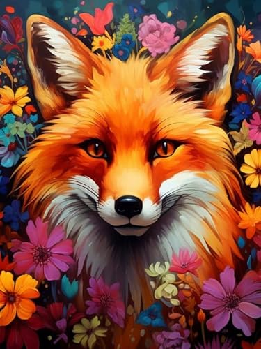 Hoobee 5D Diamond Painting Fuchs, Diamond Painting Bilder Tier, Diamond Painting Erwachsene, Vollbohrer Stickerei Kreuzstich Kunst Handwerk für Zuhause Wanddekoration (30×40 cm) von Hoobee