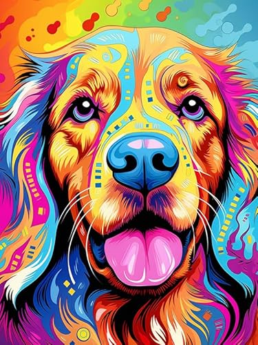 Hoobee 5D Diamond Painting Hund, Diamond Painting Bilder Tier, Diamond Painting Erwachsene, Vollbohrer Stickerei Kreuzstich Kunst Handwerk für Zuhause Wanddekoration 30×40 cm-98 von Hoobee