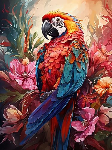 Hoobee 5D Diamond Painting Papagei, Diamond Painting Bilder Vogel, Diamond Painting Erwachsene, Vollbohrer Stickerei Kreuzstich Kunst Handwerk für Zuhause Wanddekoration 30×40 cm-57 von XGAGHB