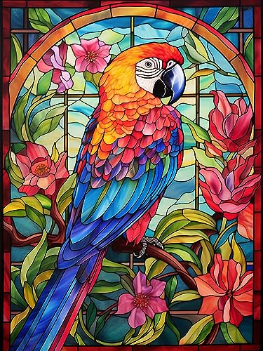 Hoobee 5D Diamond Painting Papagei, Diamond Painting Bilder Vogel, Diamond Painting Erwachsene, Vollbohrer Stickerei Kreuzstich Kunst Handwerk für Zuhause Wanddekoration 30×40 cm-58 von Hoobee