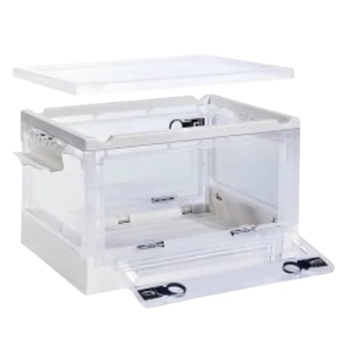 Hooha Boxen Aufbewahrung Aufbewarungsbox mit Rollen/Robustem Deckel Lagerhaus Sortierbox Stapelboxen Regalierung Sortierung Boxen | 56L | 51cm x 36 cmx 30 cm | Drei Wege zum Öffnen von Hooha